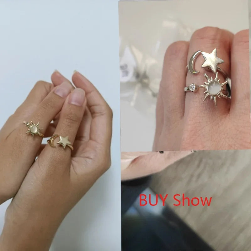 Magnetic Sunflower Spinner Ring Classic