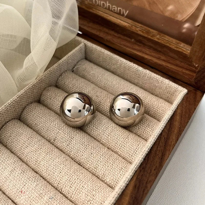 Edge Ball Stud Earrings Set