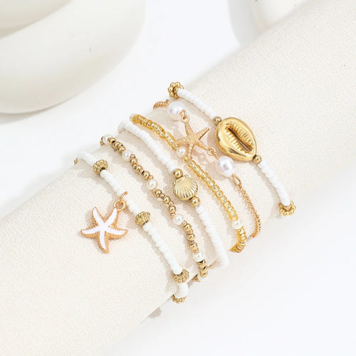 Coastal Bead Stack Bracelet Set