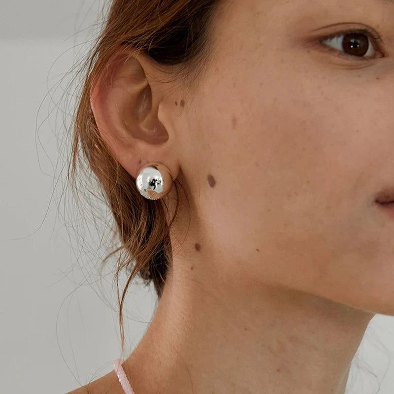 Edge Ball Stud Earrings Set