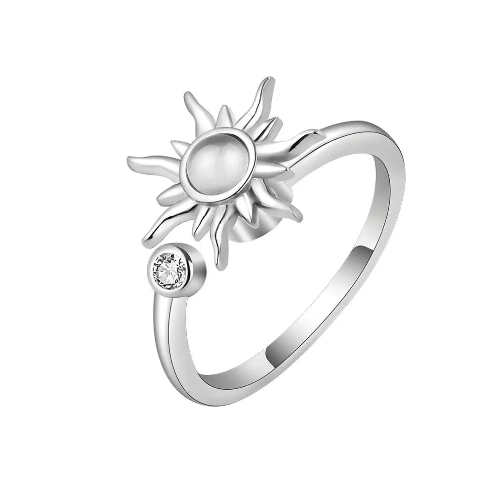 Magnetic Sunflower Spinner Ring Classic