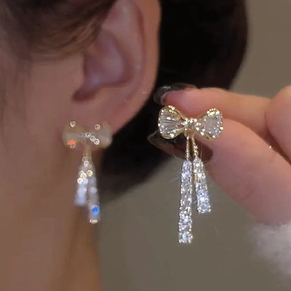 Urban Golden Bow Stud Earrings