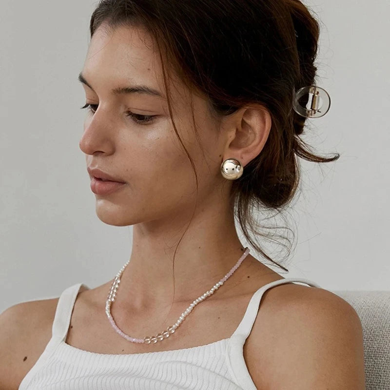 Edge Ball Stud Earrings Set