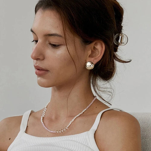 Edge Ball Stud Earrings Set