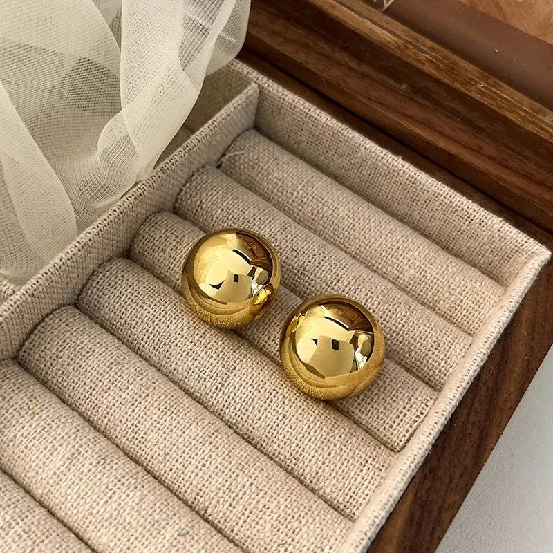 Edge Ball Stud Earrings Set