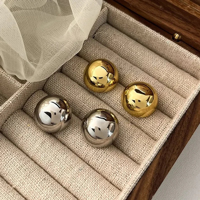 Edge Ball Stud Earrings Set