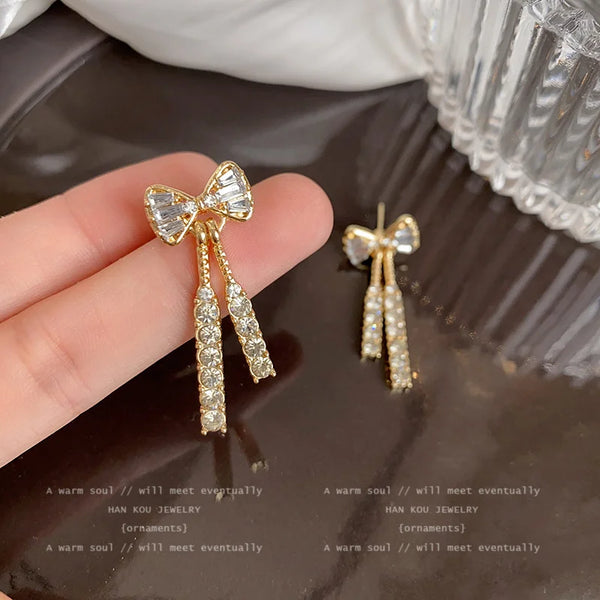 Urban Golden Bow Stud Earrings