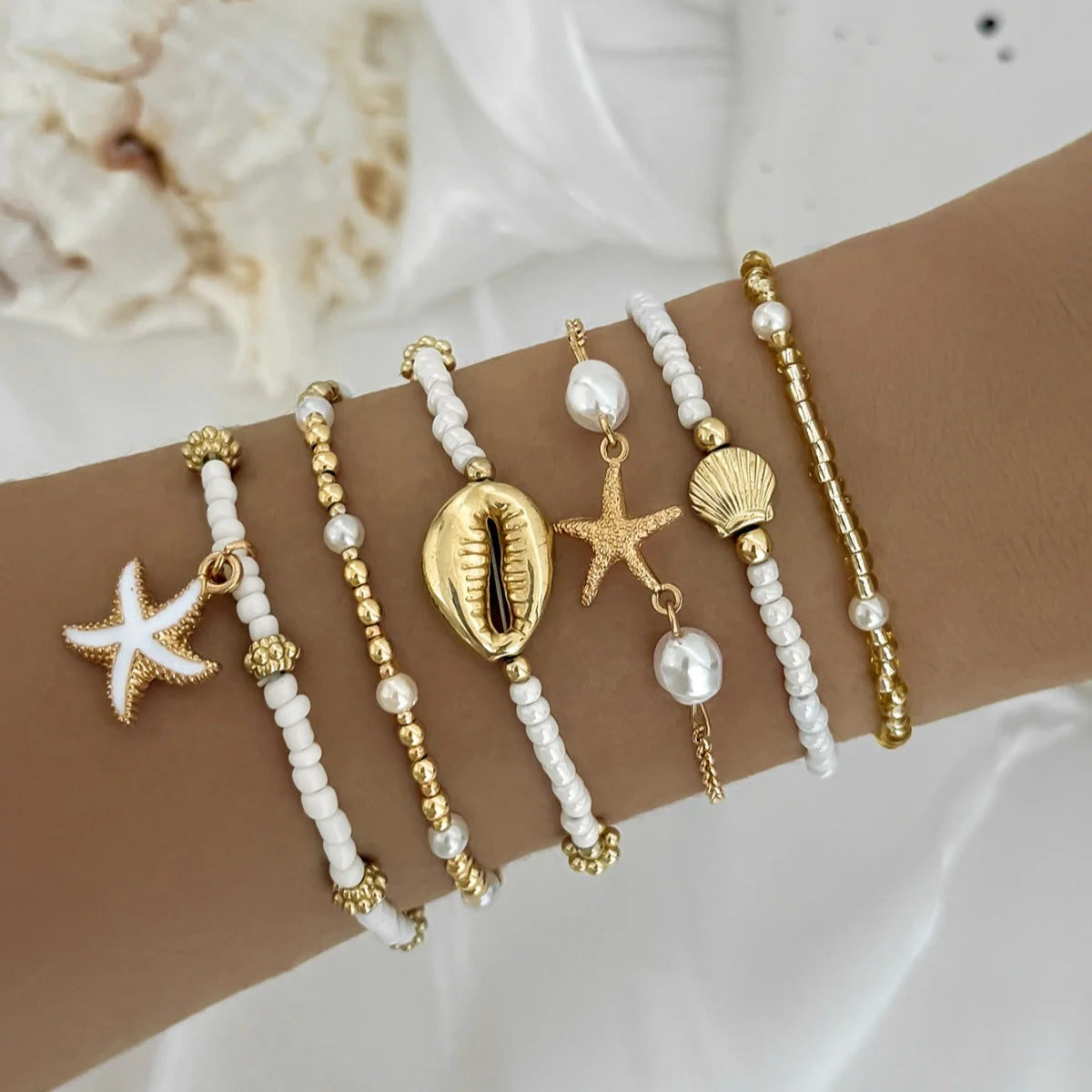 Coastal Bead Stack Bracelet Set