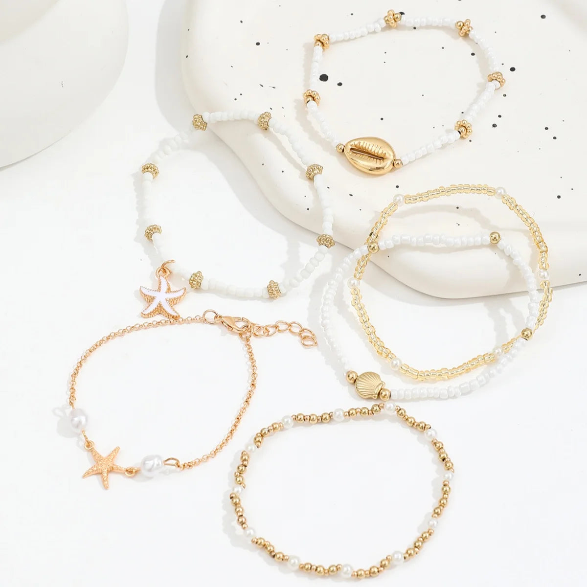Coastal Bead Stack Bracelet Set